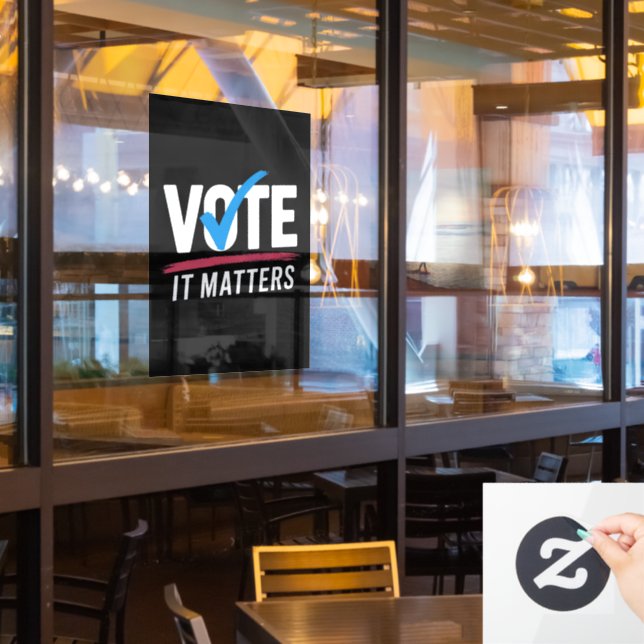 Wahlen 2024 Die Politik der Demokraten Fensteraufkleber (Restaurantfenster)