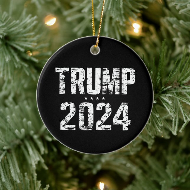 Wahlen Behielt Amerika Großer Trump 2024 Keramik Ornament (Baum)