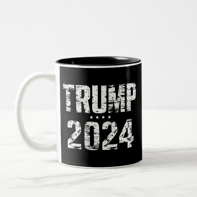 Wahlen Behielt Amerika Großer Trump 2024 Zweifarbige Tasse (Links)