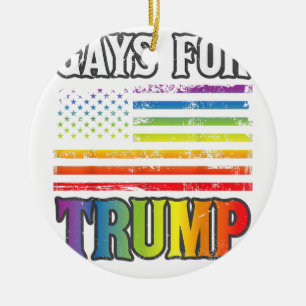 Wahlen für Trump LGBT Pride Gay Rainbow Flag Keramik Ornament