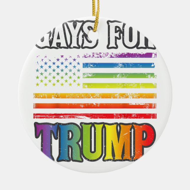 Wahlen für Trump LGBT Pride Gay Rainbow Flag Keramik Ornament (Vorne)