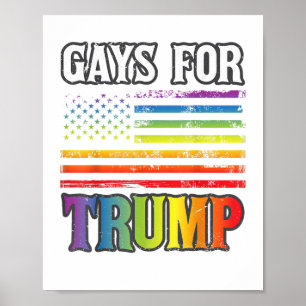 Wahlen für Trump LGBT Pride Gay Rainbow Flag Poster