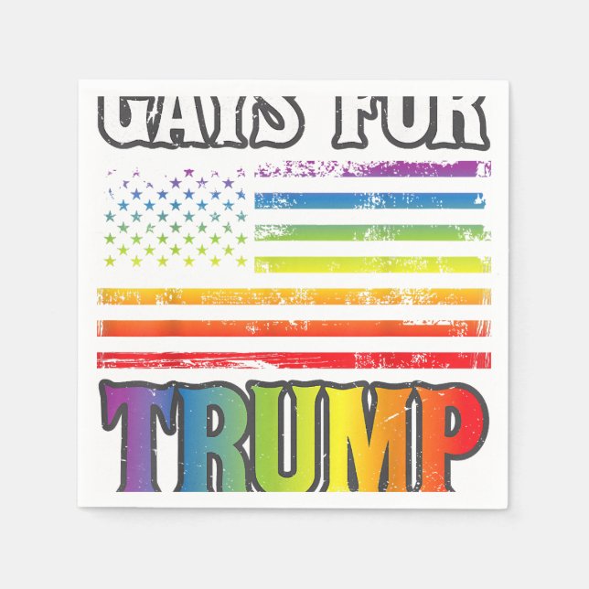 Wahlen für Trump LGBT Pride Gay Rainbow Flag Serviette (Vorderseite)
