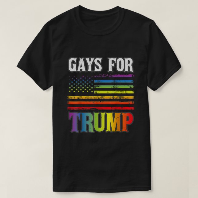 Wahlen für Trump LGBT Pride Gay Rainbow Flag T-Shirt (Design vorne)