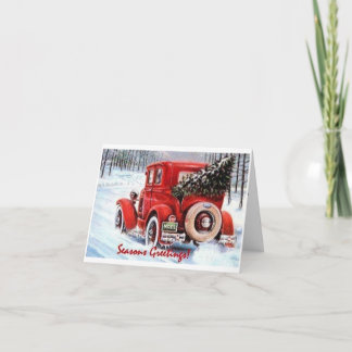 Wählen Ihres eigenen Vintagen Weihnachtsbaums Feiertagskarte