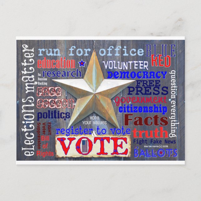 Wahlen Matte Abstimmung | Blue Beach Song™ Postcar Postkarte (Vorderseite)