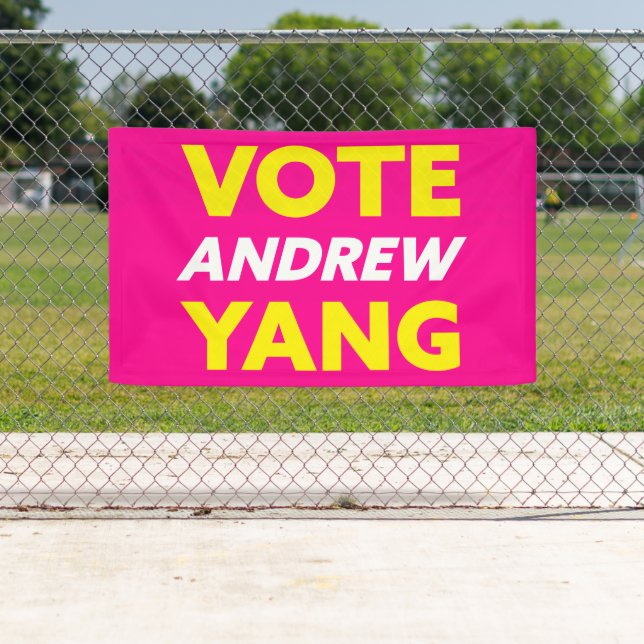Wählen Sie Andrew Yang New York City Mayenta Banner (Insitu)