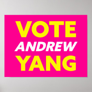 Wählen Sie Andrew Yang New York City Mayenta Poster