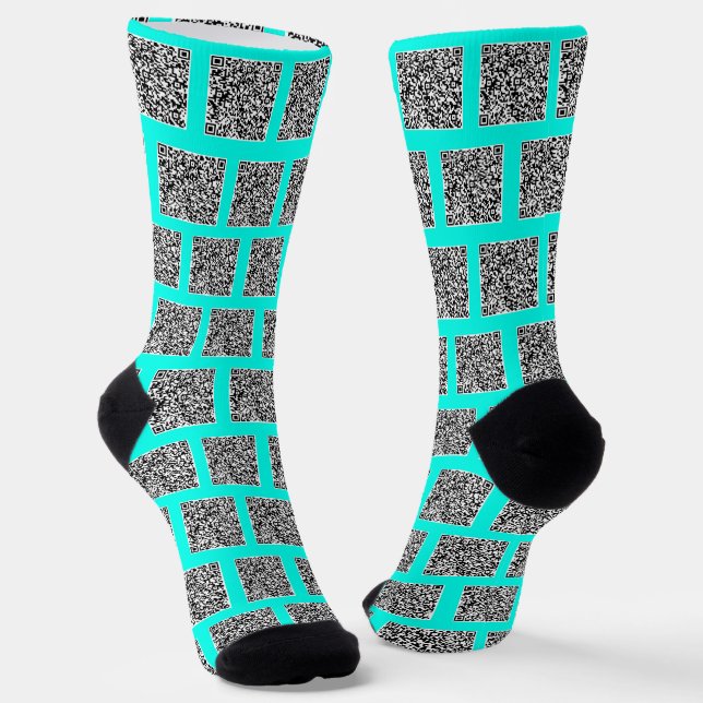 Wählen Sie Aquamarine blaue Socken für Ihren QR-Co (Gewinkelt)