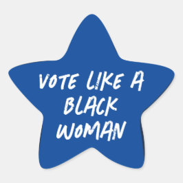 Wählen Sie Blue 2024 wie eine schwarze Frauenklebe Stern-Aufkleber
