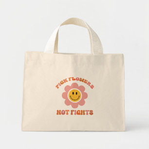 Wählen Sie Blume, die nicht kämpfen. Boho Daisy Mini Stoffbeutel