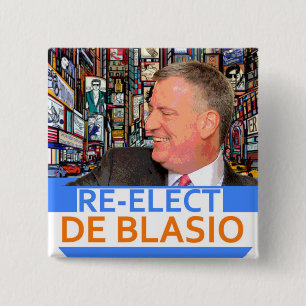 Wählen Sie de Blasio im Jahre 2017 wieder Button