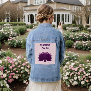 Wählen Sie die ruhige purpurrote Lotusblume Jeansjacke