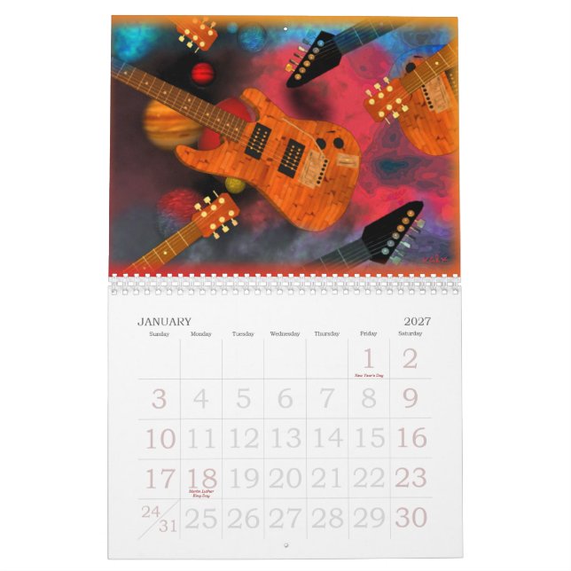 Wählen Sie diesen Gitarre ValxArt Kalender aus (Jan 2027)