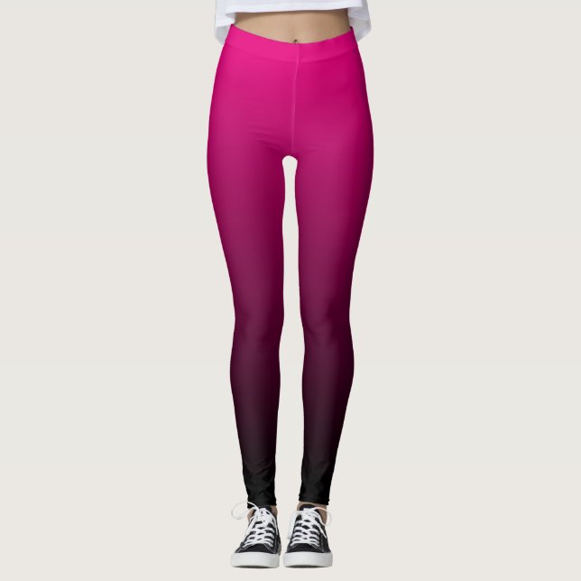 Wählen Sie eine Farbe schwarz Ombre Leggings (Vorderseite)