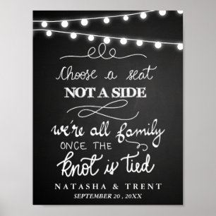 Wählen Sie eine Sitzreihenklammer-Hochzeit aus. Poster