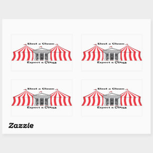 Wählen Sie einen Clown, erwarten Sie einen Zirkus Rechteckiger Aufkleber