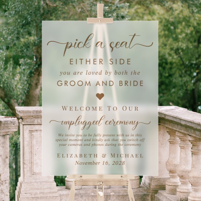 Wählen Sie einen Platz auf beiden Seiten der Hochz Acrylschild (Von Creator hochgeladen)