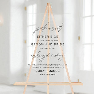Wählen Sie einen Platz auf jeder Seite für Hochzei Acrylschild