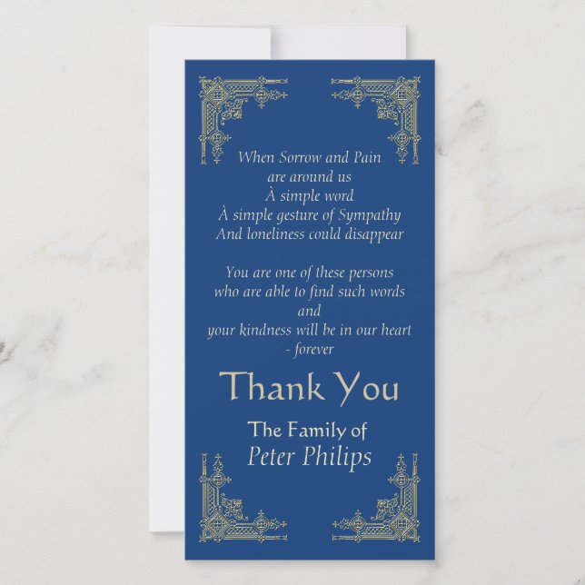 Wählen Sie Farbekunst-Deko 3 Beileid danken Ihnen Dankeskarte (Vorderseite)