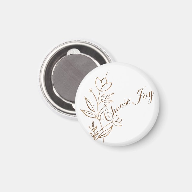 Wählen Sie Freude Abstract Flower Typografie Magnet (Vorderseite/Rückseite)