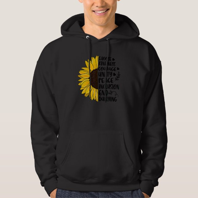 Wählen Sie Freundness Courty Unity Peace Sunflower Hoodie (Vorderseite)