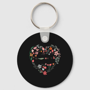 Wählen Sie Freundness floral Heart Sei nett Inspir Schlüsselanhänger