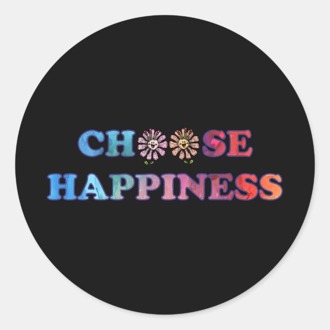 Wählen Sie Glück Rainbow Runder Aufkleber (Vorderseite)