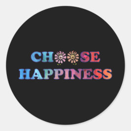 Wählen Sie Glück Rainbow Runder Aufkleber