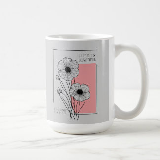 Wählen Sie glückliche, florale Kunst Kaffeetasse