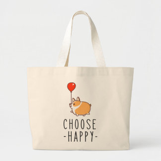 Wählen Sie Happy Corgi Lover Geschenk Dog Quote Co Jumbo Stoffbeutel