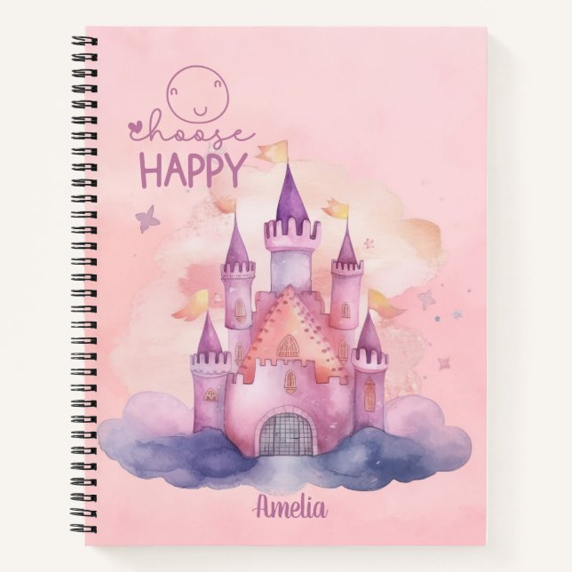 Wählen Sie Happy Palace auf der rosafarbenen Cloud Notizbuch (Vorderseite)