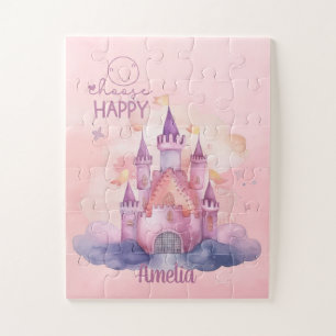 Wählen Sie Happy Palace auf der rosafarbenen Cloud Puzzle