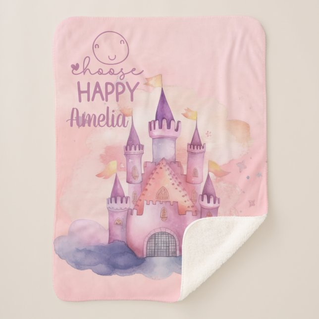 Wählen Sie Happy Palace auf der rosafarbenen Cloud Sherpadecke (Vorderseite)