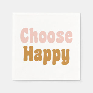 Wählen Sie Happy Retro Letting in Blush and Senard Serviette