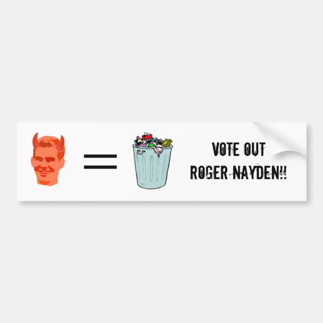 Wählen Sie heraus Roger Nayden!! Autoaufkleber (Vorne)