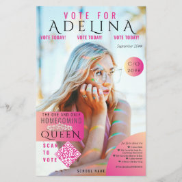 Wählen Sie Homecomoming Queen Pink Magazine Style  Flyer
