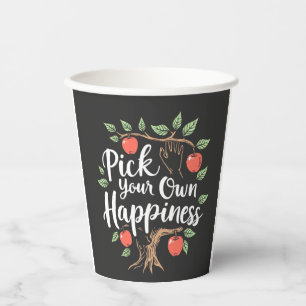 Wählen Sie Ihr eigenes Glück Apple Picking Saison Pappbecher