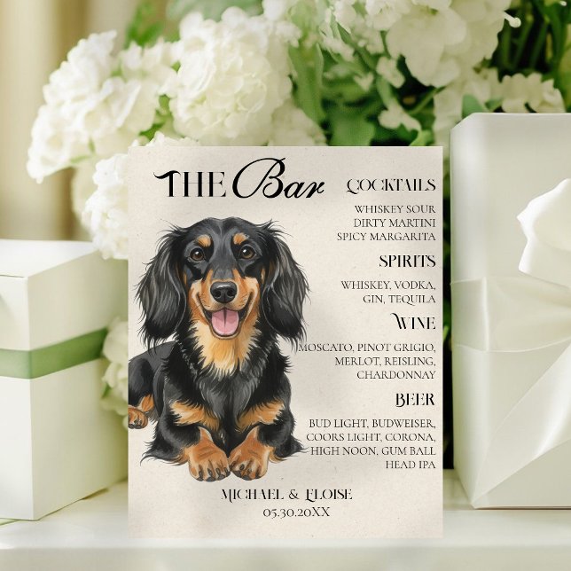 WÄHLEN SIE IHR EIGENES Hunde-Hochzeits- oder Event Sockelschild (Remind guests of the furry friends that inspired your wedding's signature drinks with this bar sign!)