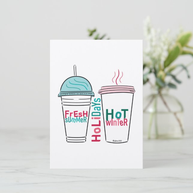 Wählen Sie Ihr Lieblingsweihnachtsgetränk aus Mitteilungskarte (Stehend Vorderseite)
