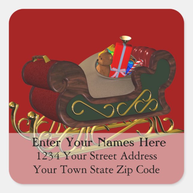 Wählen Sie Ihr Weihnachtsadressen-Etikett aus Quadratischer Aufkleber (Vorderseite)