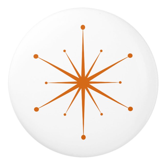 Wählen Sie Ihre eigene Farb-Retro Atomic-Sternexpl Keramikknauf (Vorderseite)