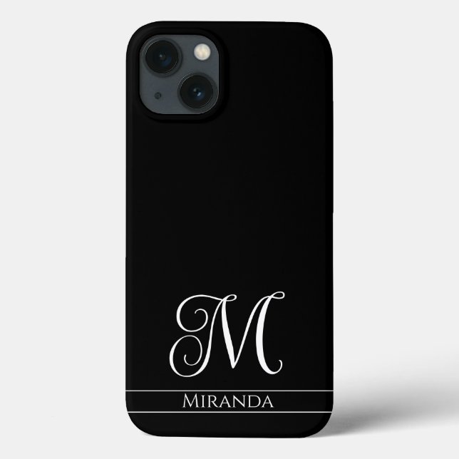 Wählen Sie Ihre eigene Farbe - Minimales Monogramm Case-Mate iPhone Hülle (Rückseite)