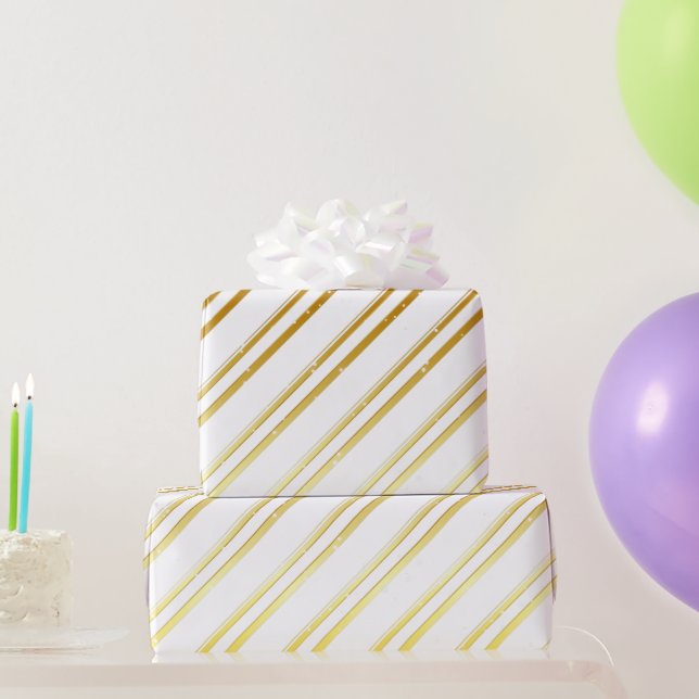 Wählen Sie Ihre eigene Farbe mit goldenen Streifen Geschenkpapier (Partygeschenke)