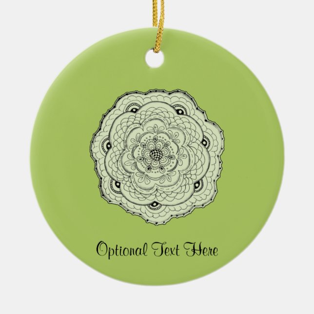 Wählen Sie Ihre eigene Farbleiste Doily Blume Keramikornament (Vorne)