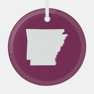 Wählen Sie Ihre eigenen Farben Arkansas-Kartenform Ornament Aus Glas