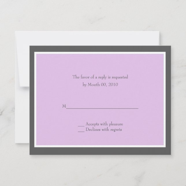 Wählen Sie Ihre eigenen farbigen Antwortkarten aus RSVP Karte (Vorderseite)