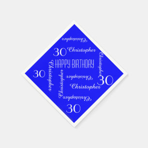 WÄHLEN SIE IHRE FARBE 30. Geburtstag Party Wiederh Serviette