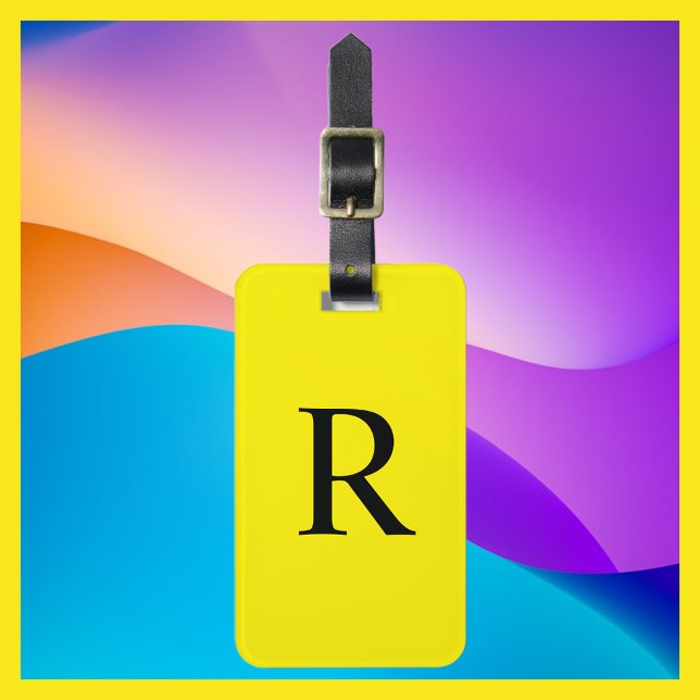 WÄHLEN SIE IHRE FARBE-, Gelb- und Schwarz-Monogram Gepäckanhänger (Von Creator hochgeladen)