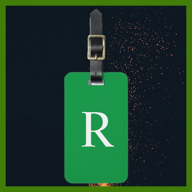 WÄHLEN SIE IHRE FARBE ODER DIE grüne Monogramm-Tas Gepäckanhänger (Von Creator hochgeladen)